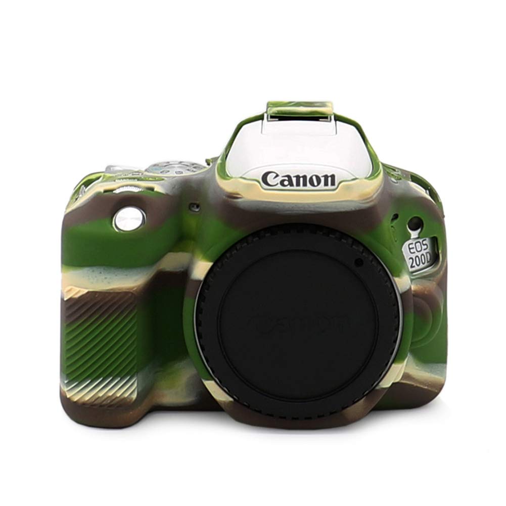 kinokoo Silicone Cover for Canon EOS 200D/Rebel SL2, Canon EOS 250D/200D II/Rebel SL3 Protective Case (Camouflage-b)