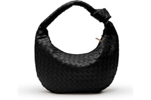 Apryl Woven Purse for Women - Woven Tote bag for Women - Knotted Slouchy Large Shoulder Bags - Soft Vegan Leather