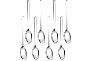 8 Pack Salad Forks, Sporks Stainless Steel, Spoons Fork Reusable Fruit Appetizer Dessert Forks for Household Use