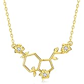 SCZKLAQ Happiness Serotonin Necklace for Women - 925 Sterling Silver Chemical Molecule Jewelry