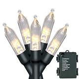 Christmas Lights Outdoor String Lights - 50 LED Battery Operated String Lights LED String Lights for Christmas Tree Wedding Wreath Party Home Garden Indoor Outdoor, 100% Waterproof, 2-year Warranty