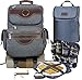 Innostage Insulated Picnic Backpack for 4, Hiking or Camping Back Pack Set with Separated Cooler Tote Bag,Movable Dinner Set Carrier,Plates,Cutlery and Waterproof Picnic Blanket