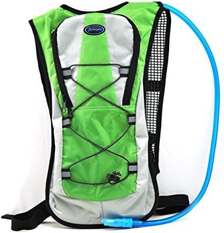 Hydration Pack With 2L Backpack BPA Free Water Bladder, Fits Men, Women, Youth and Kids, Used For Hiking, Running, Cycling, and Skiing - Green Color