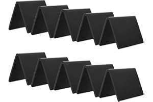 10 Pack Acrylic Mini Chalkboard Signs for Food, AITEE Mini Tabletop Chalkboard Signs, Small Tent Buffet Chalkboards Signs for Food and Weddings, Birthday Parties, Message Board Signs, Buffet, Bakery