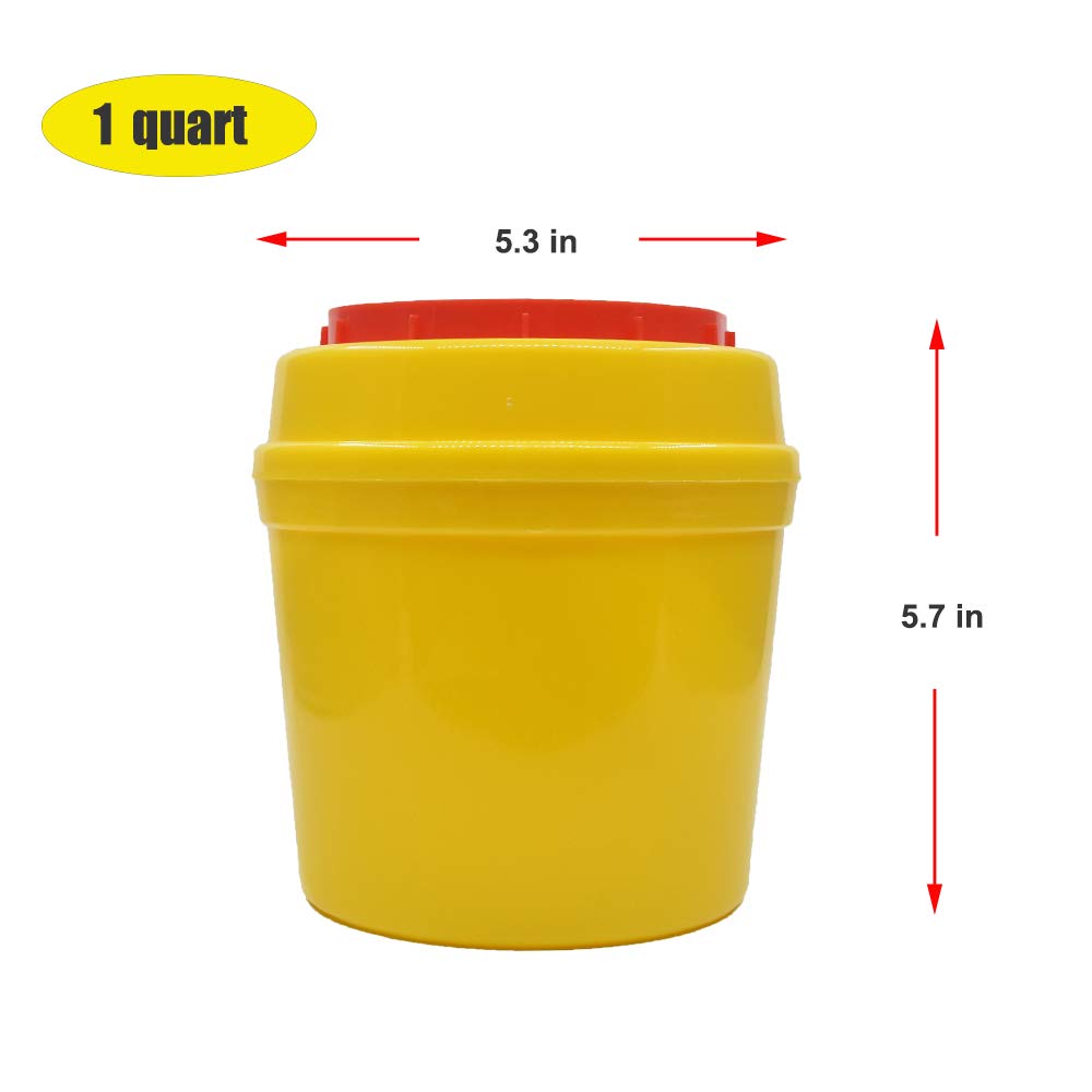 4-Pack Sharps Container（1 Quart）,Sharps Needle Disposal Containers,Biohazard Containers Sharps Box Small Sharps Container Needle Disposal Box: Industrial & Scientific