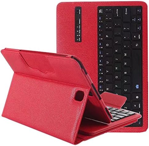 Tab S3 Keyboard Case,Genjia Ultra-Slim PU Leather Shell Impact Resident Flip Folio Cover with Detachable Wireless Bluetooth Keyboard Support Selfie for Samsung Galaxy Tab S3 9.7 inch–T820/T825 - Red