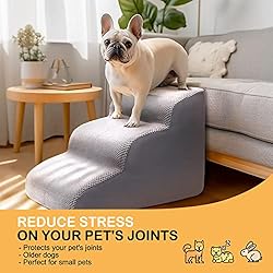 CiWiVOKi 3 Tier Dog Ramp for Couch, Non-Slip Pet