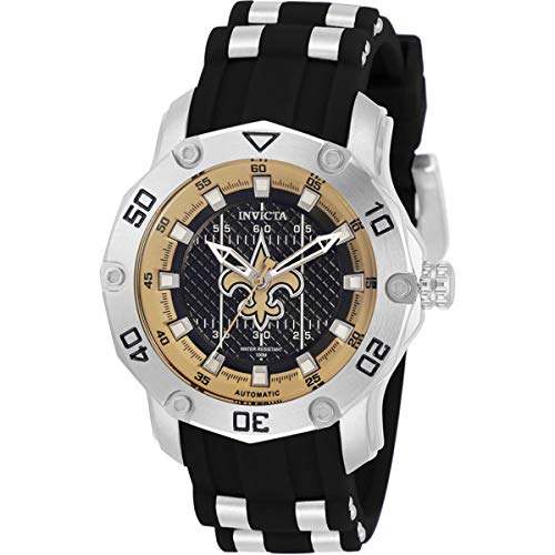 Invicta-NFL-New-Orleans-Saints-Automatic-Black-Dial-Ladies-Watch-32891