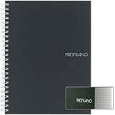 Fabriano EcoQua Notebook, Small, Spiral-Bound, Grid, 70 Sheets, Black
