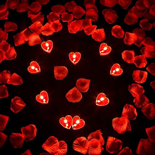 9 Paquets Bougies en Forme de Coeur Bougie d'Amour Romantique Bougies Chauffe-Plat avec 200 Pièces Pétales de Rose en Soie Pétales de Dispersion Filles pour Mariage Saint Valentin Centre de Table - Cuisine A Vivre 9 Paquets Bougies en Forme de Coeur Bougie d'Amour Romantique Bougies Chauffe-Plat avec 200 Pièces Pétales de Rose en Soie Pétales de Dispersion Filles pour Mariage Saint Valentin Centre de Table
