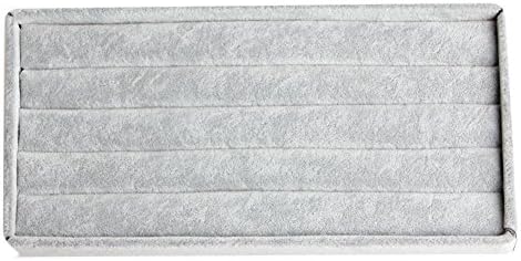 NNDA CO NEW Velvet Jewelry Ring Display Organizer Case Tray Holder Earring Storage Box,Velvet,1 Pc (grey)