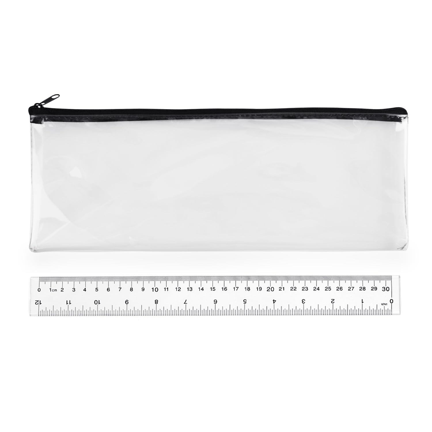 Surcotto Clear Pencil Case, 32 cm Transparent Pencil Case for Exams, GCSEs, 1 Piece