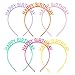 Candygirl 6pcs Birthday Headbands Happy Birthday Girl Tiara Birthday Crown Party Supplies for Kids and Adults