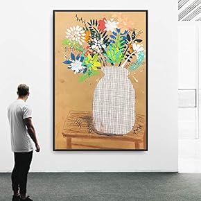 Framed Canvas Wall Art Flowers Canvas Prints Home Artwork Decoration for Living Room,Bedroom - 16x24 inches