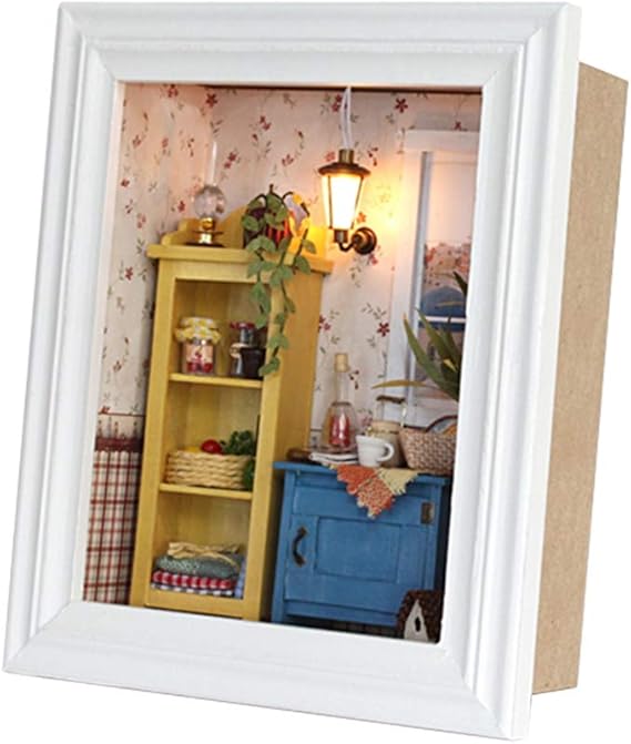 DIY Dollhouse Photo Frame Design Warm House Kit with Furniture Birthday