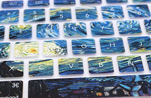 YMIX MacBook Keyboard Cover Dust-Proof Silicone Keyboard Protector for MacBook Pro 13" 15" 17" (with/without Retina Display,2015 or Older Version) iMac and Air 13" (Van Gogh Starry Night)