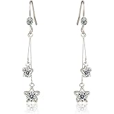 Cubic Zirconia CZ Drop Earrings Women's Long Wedding Bridal Crystal Rhinestone Zircon Linear Dangle Earrings for Women Girls Bride Bridesmaids Party Prom Fashion Jewelry