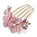 Charm Fashion Lady Girl Flower Pattern Alloy Rhinestone Barrette Hair Clip Comb