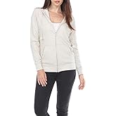 Pimatee long Sleeve Zip Hoodie Women Cotton Blend Pocket long Sleeve Jacket，Comfortable FrenchTerry Hoodie for Everyday