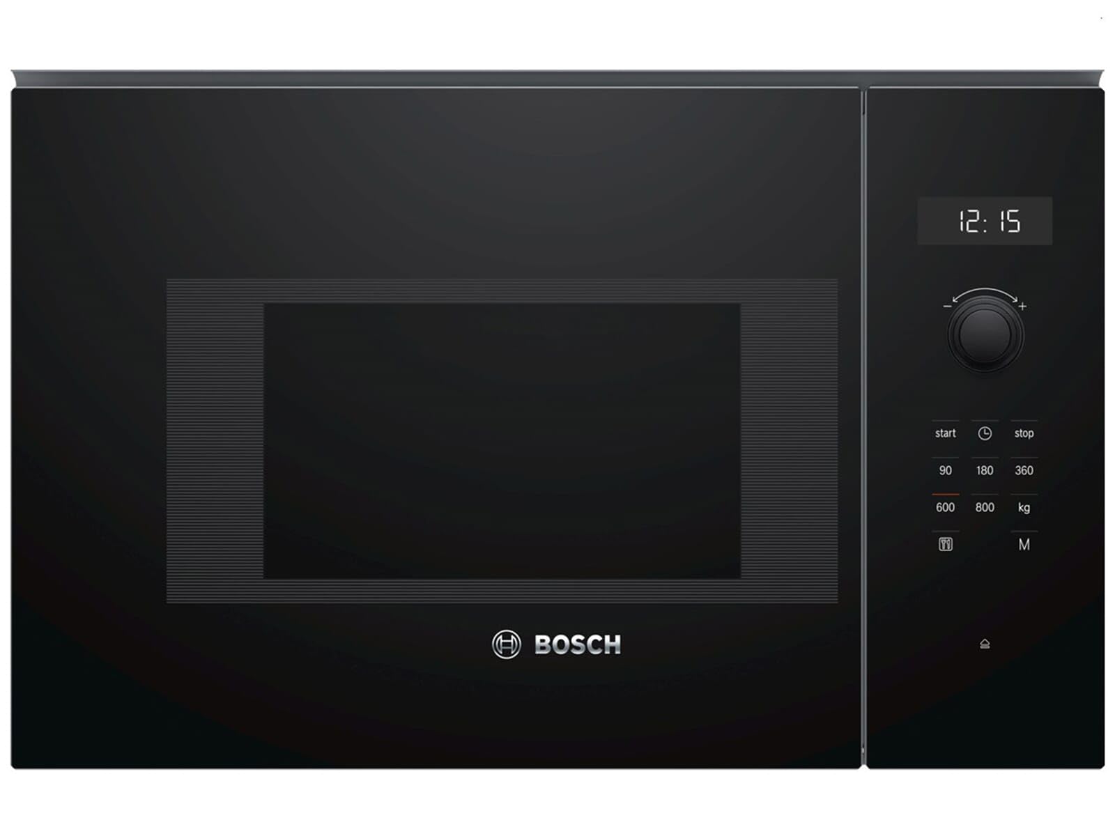 Bosch BFL524MB0 Serie 6 Einbau-Mikrowelle, 38 x 60 cm, 800 W, Drehteller 25,5cm, Türanschlag Links, AutoPilot 7 7 Automatikprogramme, Reinigungsunterstützung, LED-Touchdisplay, Schwarz