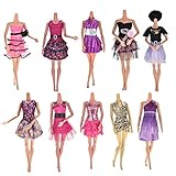 10-Pack Barbie Doll Clothes Handmade Wedding Dress Party Gown Clothes Outfits for Girl's Birthday Gift Xmas Gift