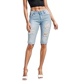 Hybrid & Company Womens Ultra Comfy Butt Lift Stretch Bermuda City Shorts