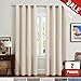 jinchan Burlap Linen Curtains for Living Room Light Filtering Farmhouse Curtains Grommet Top Window Curtain Panels for Bedroom Room 84 Inch Length 2 Panels Ivory