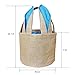 Easter Eggs Basket Bunny Baskets for Kids with Cross-Stitch Line Burlap Gift Bag Round Tote Jute Bags for Embroidery DIY Daily Use (2 Pack, Blue) FH04BL