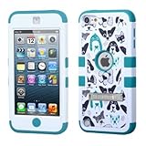 iPod Touch 5, Case, iPod Touch 5th generation Case - NageBee - Premium Heavy Duty Defender Protector with Stand Hard Case for Apple iPod Touch 5 5th Generation with free Ultra-sensitive Stylus Pen (Hybrid Stand Cutedogs/Tropical Teal)