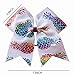 CN Girls Large Cheerleading Hair Bows Ponytail Holder Elastic Hair Ties Pony Tail Holder Elastic Head Loop For Cheerleading Girls Pack of 6