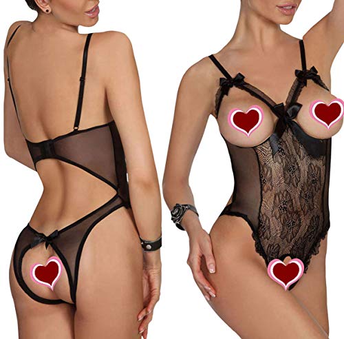 Women Sexy Teddy Lingerie One Piece Lace Babydoll Bodysuit Nightie Plus Size S-3XL