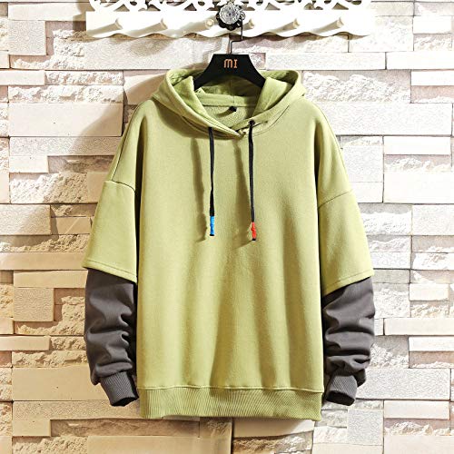 color block pullover hooded sweat