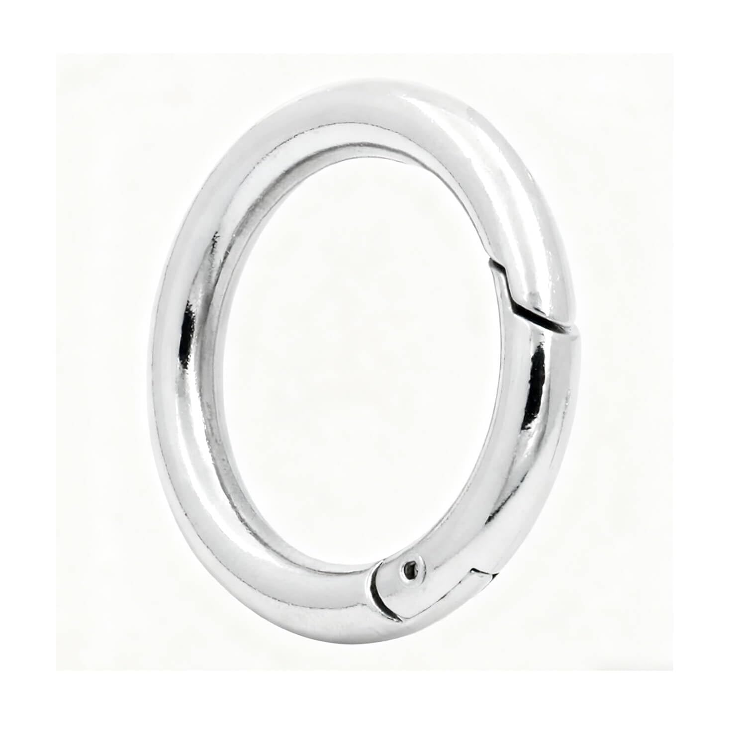 BIKICOCO 3/4'' Round Spring Gate O-Ring Clasp Push Snap Hook Belt Hardware Loop, for Keychains, Keys, Silver - 20 Pcs