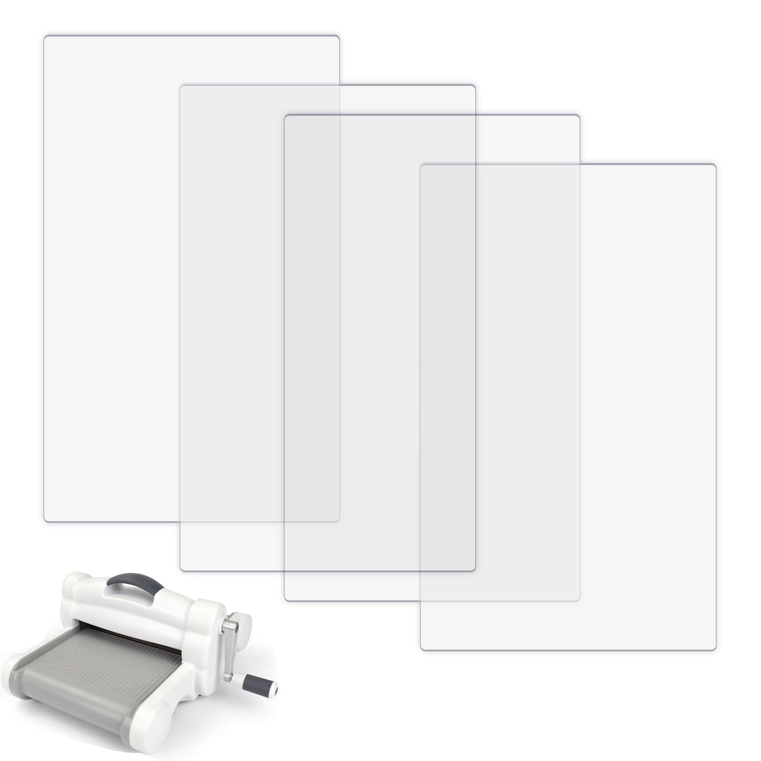 BSP & BS Switch Plus Compatible Die Cutting Pads - 4 Pcs/2 Pair Clear Polycarbonate Plastic Cutting Plates for Embossing Crafting (15 x 8.75 x 0.125 inch)