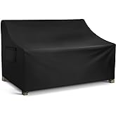 WLEAFJ Patio Sofa Cover Waterproof, 3-Seater Outdoor Sofa, Heavy Duty Deep Lounge Loveseat, Large Lawn Furniture with Air Vent, 82.6’’ W x 39’’ D x 28’’ H