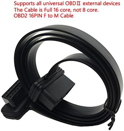 Vahicle OBD2 16 Pin Flat-Noodle full 16 core Male to Female Extension Diagnostic Cable 1M Smart Cable