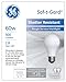GE Lighting 72549 60-Watt Rough Service Frost A-Line Light Bulb, 2-Pack