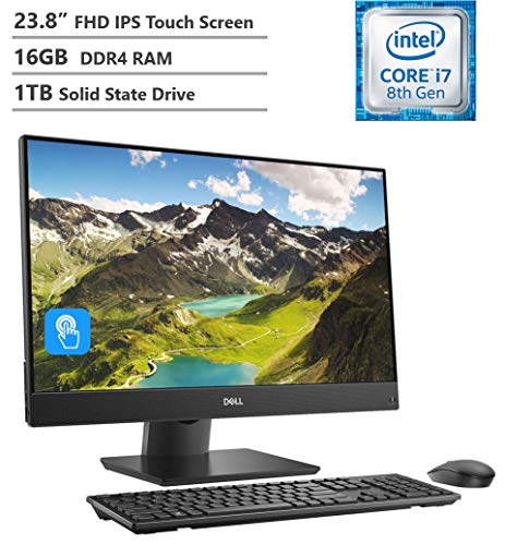2019 Dell Inspiron 5000 Series All-in-One 23.8″ FHD Anti-Glare Touchscreen Desktop, Intel Core i7-8700T Processor, 16GB DDR4 RAM, 1TB SSD, 802.11ac, Bluetooth, Wireless Keyboard&Mouse, Win10