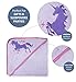Bluenido Girls Hooded Unicorn Towel 100% Cotton Purple 35 x 35