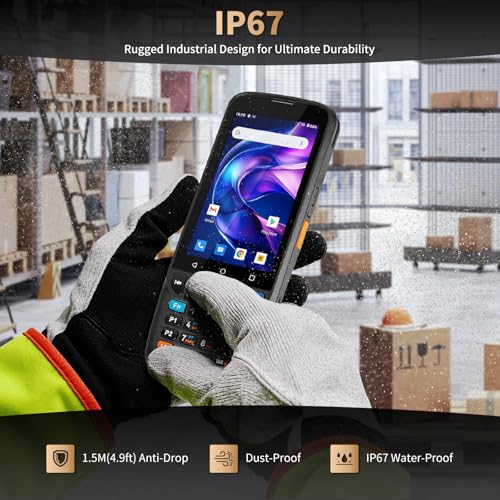 NETUM Android 11 Handheld Barcode Scanner Q500, 4+64GB Mobile Computer, Honeywell HS7 1D 2D Bar Code Scan Engine, 4"Touchscreen with 23 Keys, IP67 Wi-Fi 4G BT NFC PDA for Inventory Warehouse, Retails