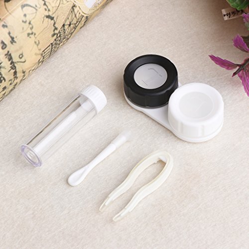 Hukai Contact Lens Travel Case Eyes Care Kit Holder Container Travel Accessaries (Black) - Thumbnail 7