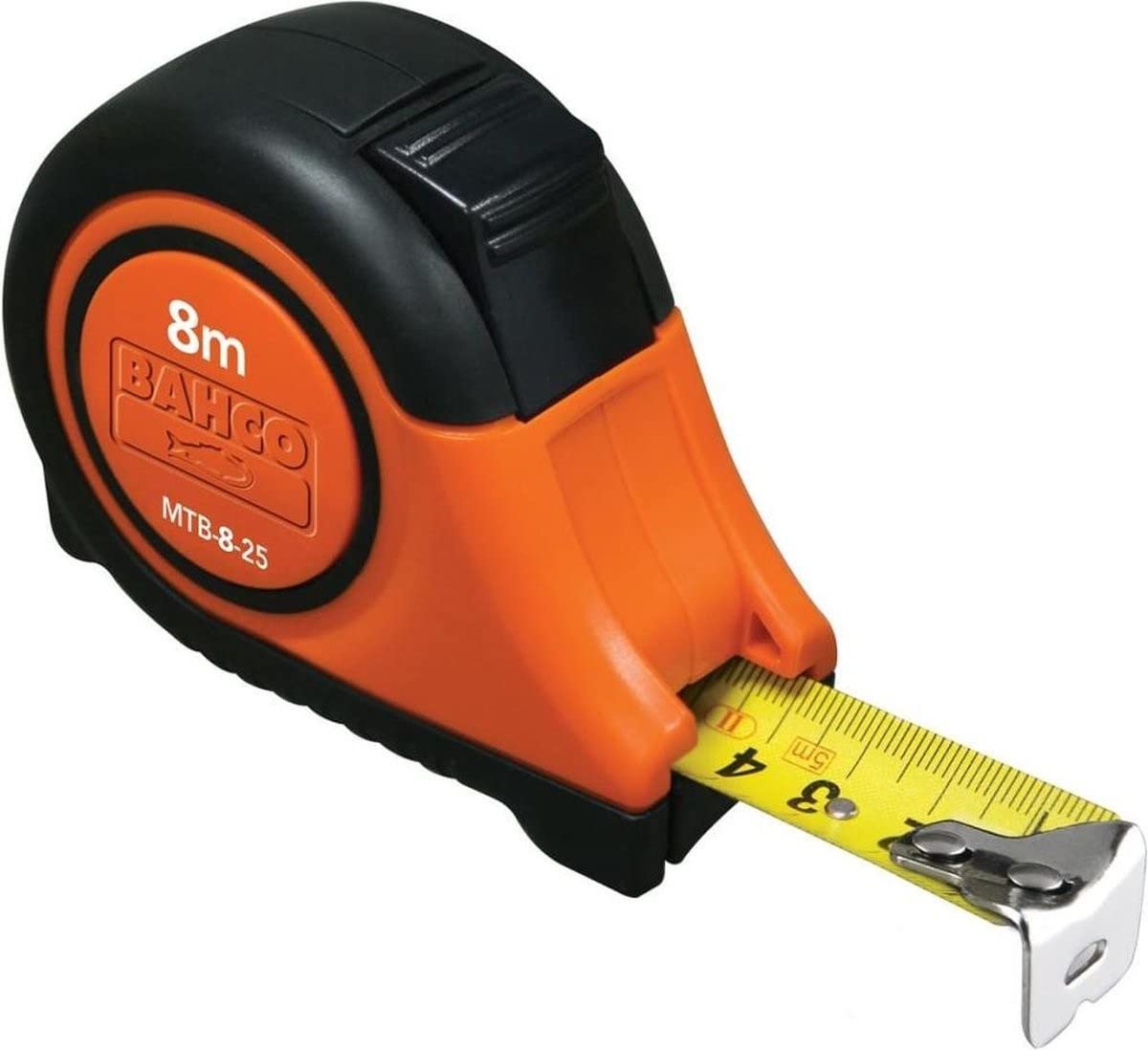 Bahco MTB-8-25 Metric Measuring Tape with Automatic Locking System, Multi-Colour, 8 m