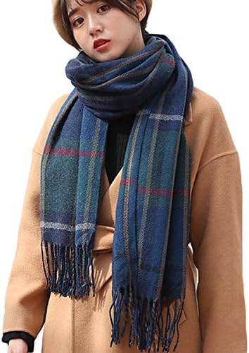 T Wilker マフラー チェック柄 大判ストール 厚手 クリスマス プレゼント 大きめサイズ おしゃれ 肩掛け 巻き物 防寒 暖かい 羽織り 通勤 通学 ブランケット ショール 柔らかい 秋冬