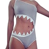 Women's One Piece Shark's Mouth Bikini Beachwear Tankini Swimsuit Swimwear