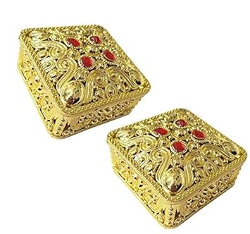 Kabello Unisex Plastic Decorative/Mukhvas/Dry Fruit/Sweet Box -2 Pieces