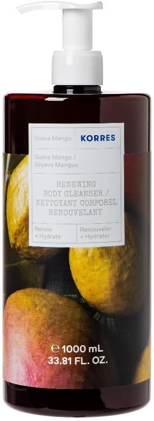 Korres Renewing Body Cleanser Guava Mango 1L Duo Pack 2x Hydrating Shower Gel