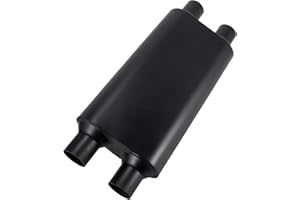 Floshine Universal 80Series Mufflers 2.5 Inch Dul Inlet (ID) 2.5 Inch Dul Outlet (ID), 3 Chamber Performance Automotive Muffler Exhaust FH20D20