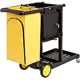 �鶹�� Basics Janitorial Cart with Key-Locking Cabinet, Black (Previously �鶹��Commercial brand)