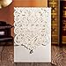 Doris Home wedding invitations wedding invites invitations cards wedding invitations kit Vertical Ivory Classic Style with Rhinestone & Laser Cut Flower,100pcs