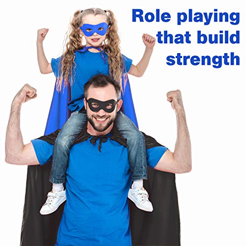 STOIE'S Family Superhero Capes and Masks, 8-Piece Set - Dress-Up Group Costume Kit for Parents and Kids - Party Supplies - Durable, Materials